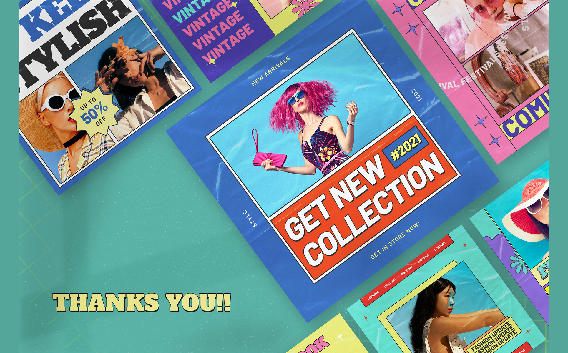 Download Шаблон для соцсетей "Vintagies Social Media Template" / Vintagies Social Media Template - Шаблон для соцсетей на тему графика fashion,fashion template,hypebeast,hypebeast template,instagram stories,instagram story,instastory,media,memphis style,memphis vibes,modern,neo instagram,nineties,nineties template,pack,pop,r