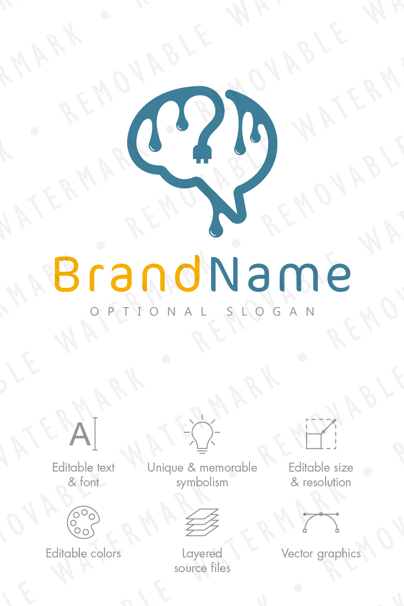 Ink & Wire Brain - Logo Template 