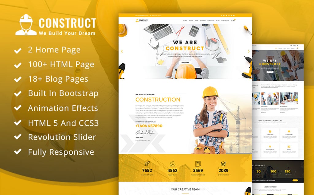  Construct : Construction, Building & Maintenance Website Template