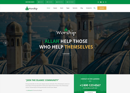Worship - Islamic Center Bootstrap HTML