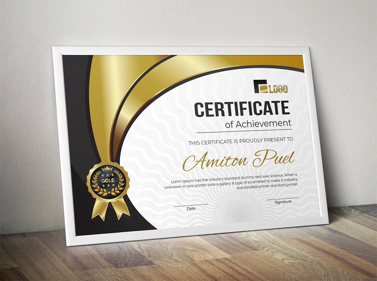 Gold Silver Bronze Rank Achievement Certificate Template