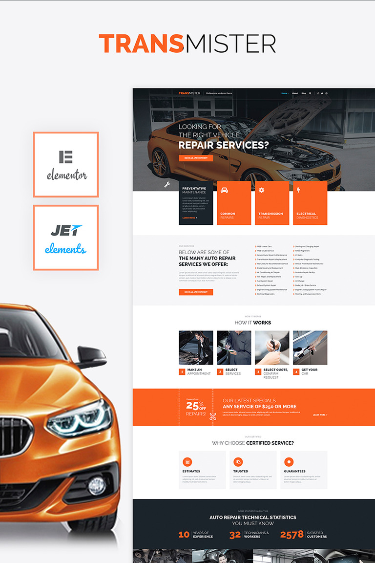 Transmitter - Car Repair WordPress Theme