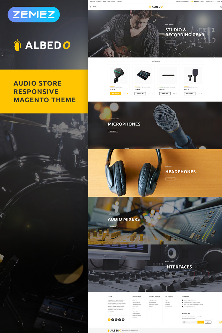  Albedo - Audio Store Magento Theme