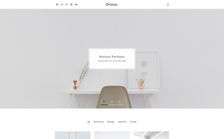   Oriana - Minimal Portfolio & Photography WordPress Theme
