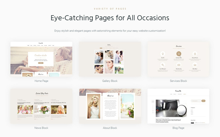 FrameMe - Photography Studio WordPress Theme