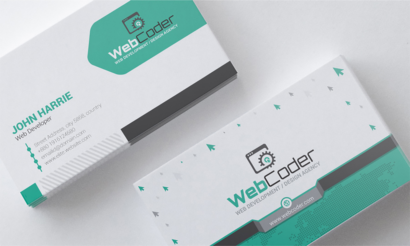 Business Card Design For Web Design And Developer PSD ...