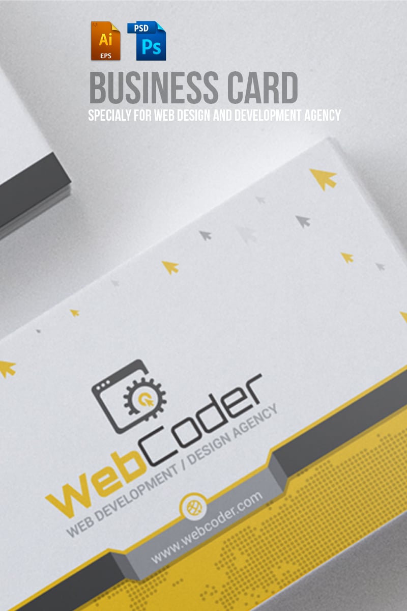 Business Card Design For Web Design And Developer PSD  