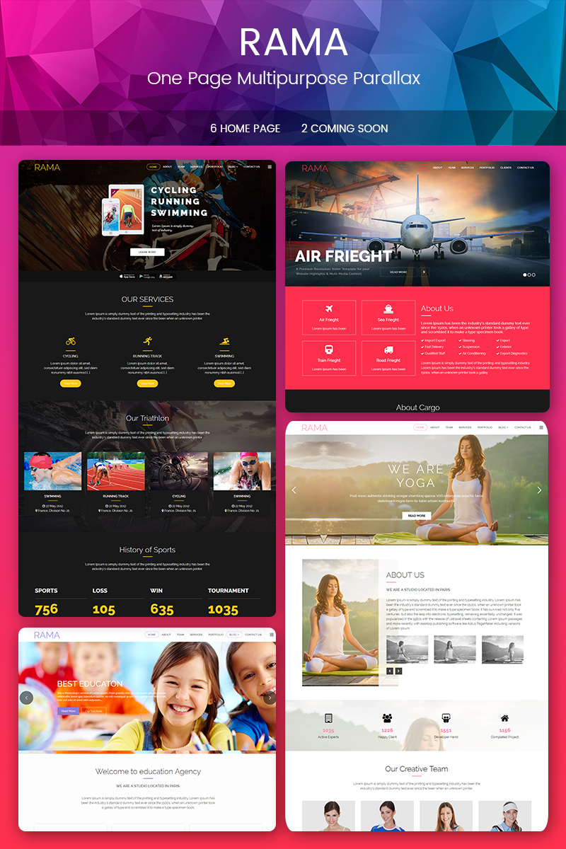  RAMA - One Page Multipurpose Parallax Landing Page Template