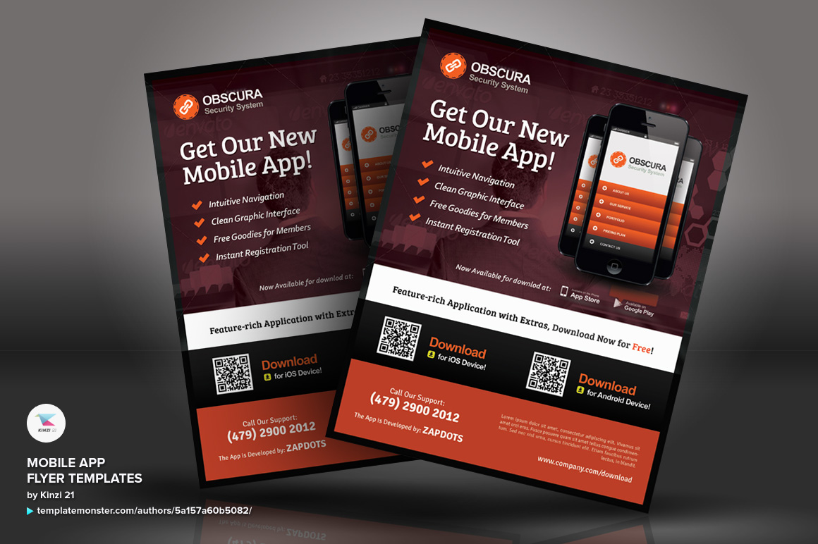 Mobile App Flyer PSD Template