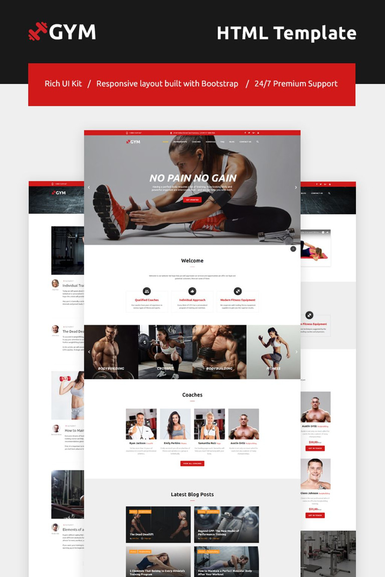 gym website design