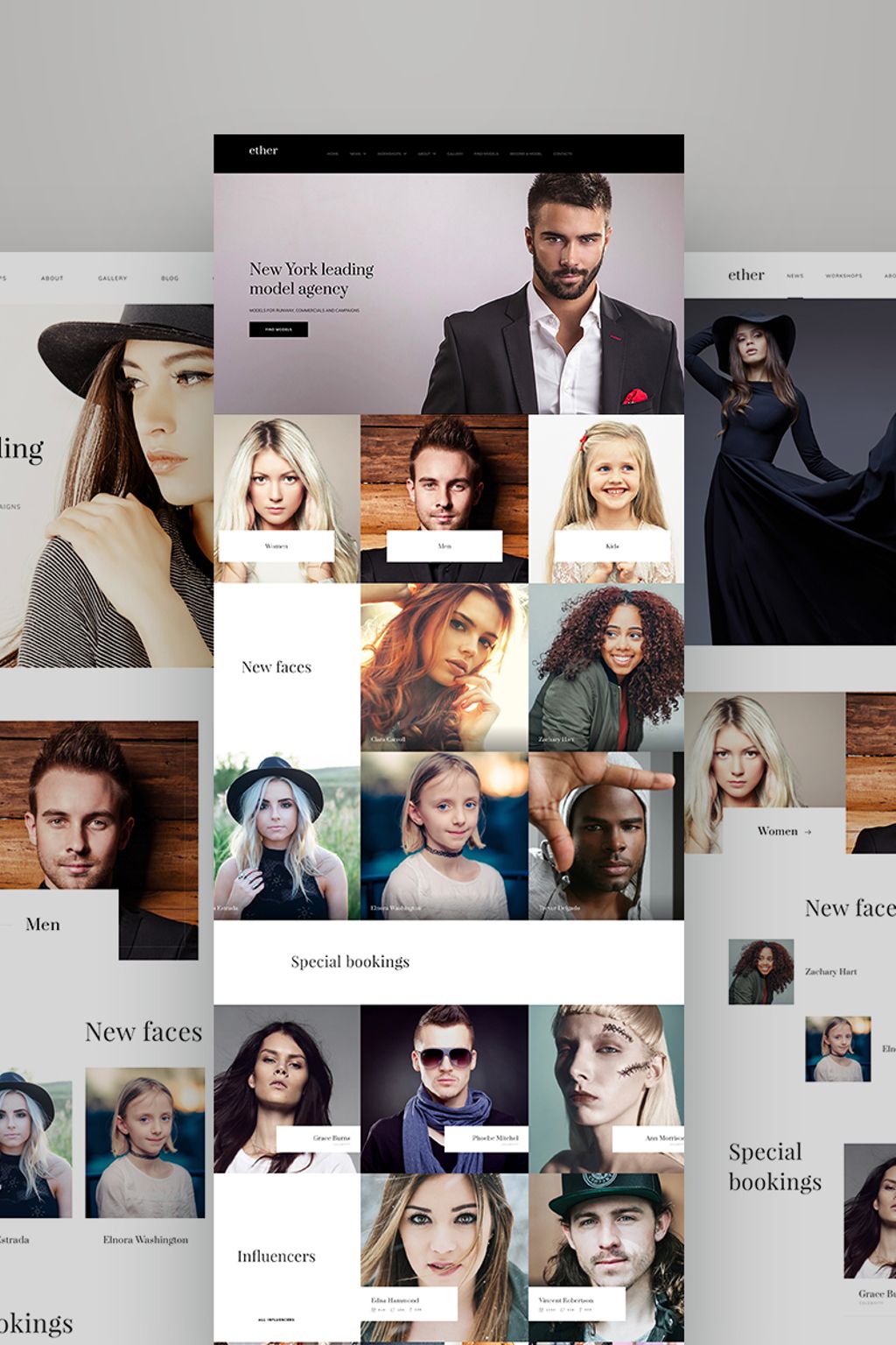 Ether Model Agency Ready-made Website New Screenshots BIG