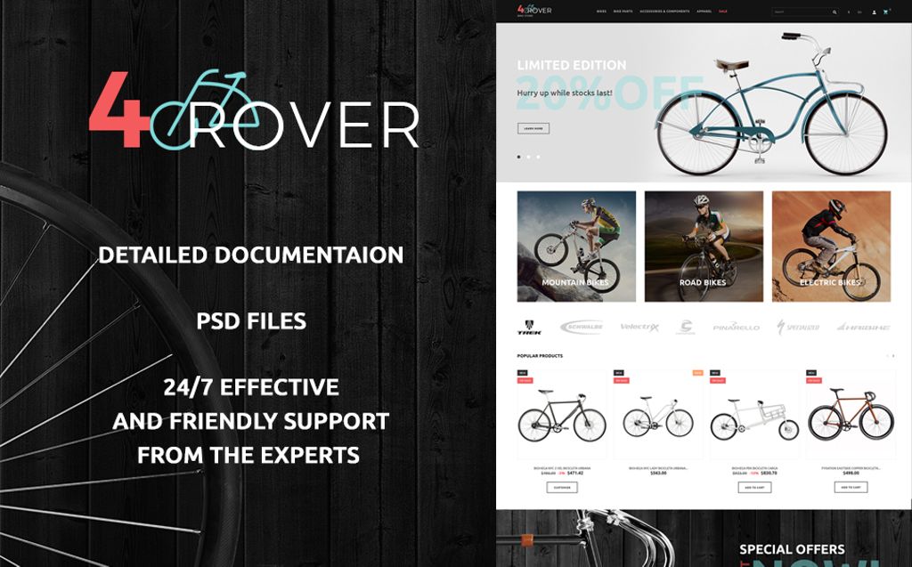 4Rover - Bike Store PrestaShop Theme