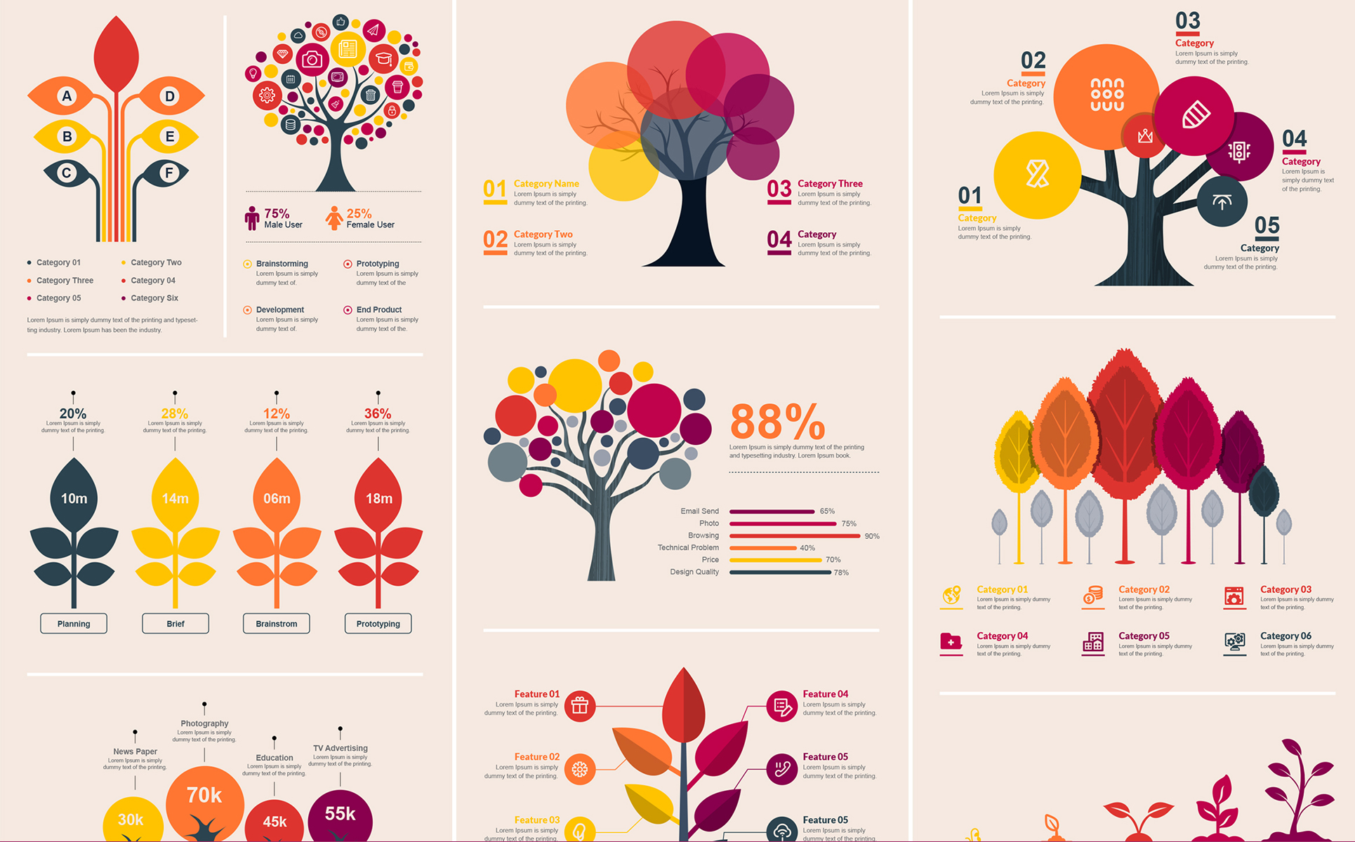 Tree Bundle - Infographic Elements