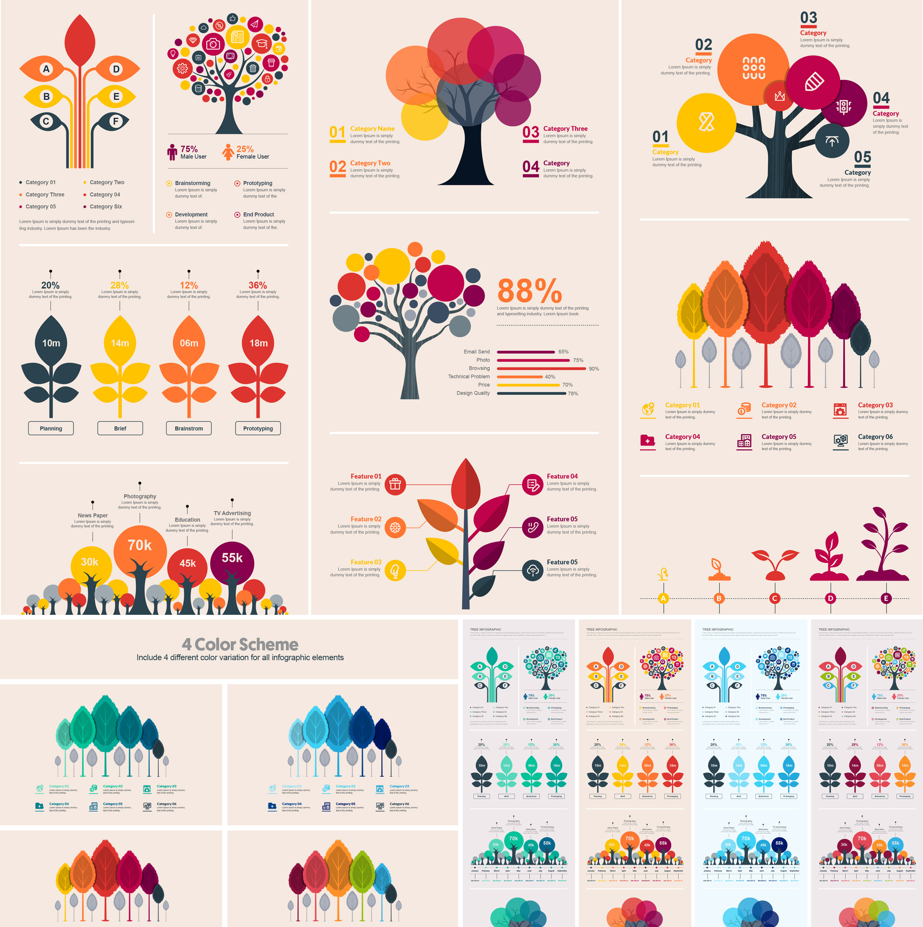 Infographic Clipart Png Images Infographic Element Tree Chart Data 