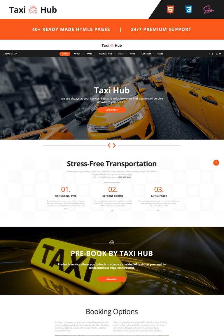 Taxi Responsive Website Template Taxihub Taxi Responsive Website Template Screenshot