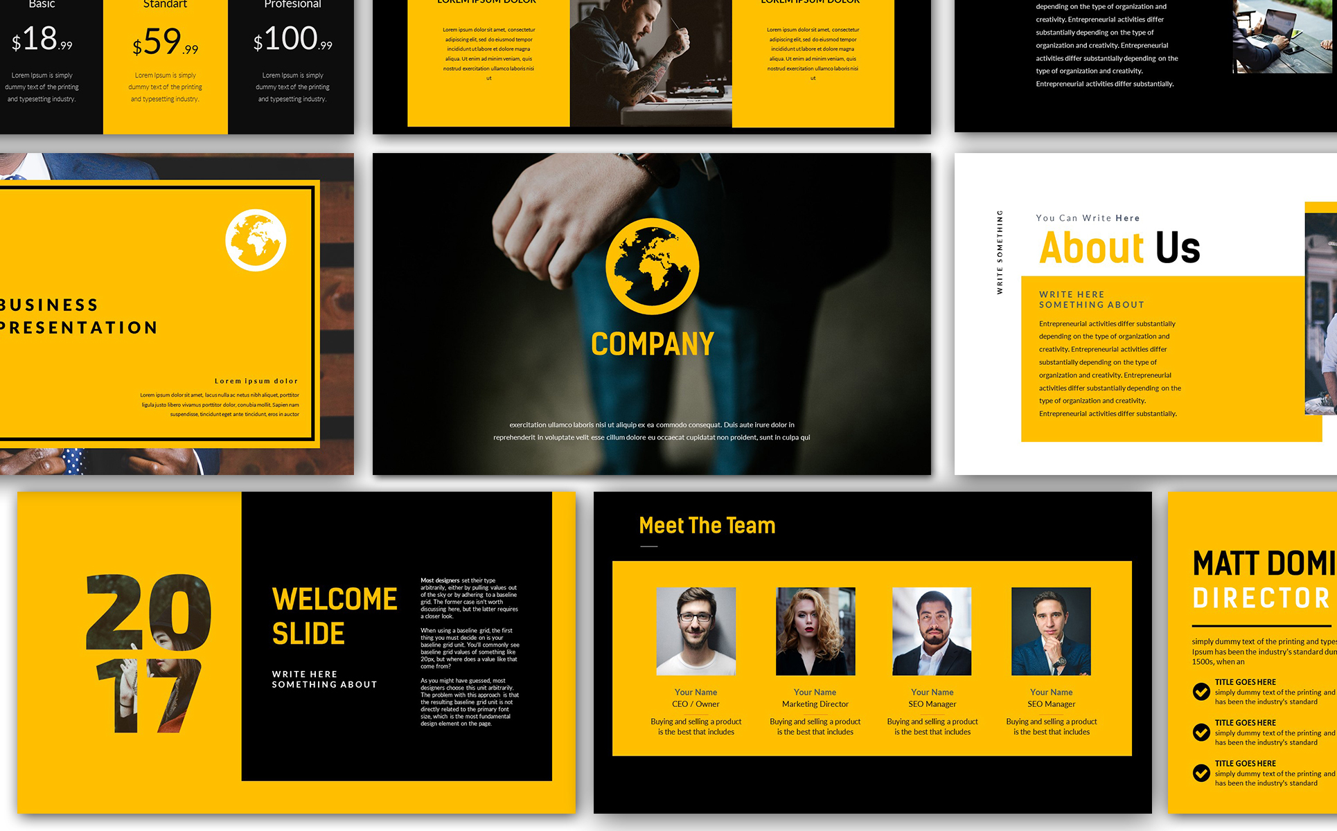 Download Yellow Company Business Presentation PowerPoint Template ...