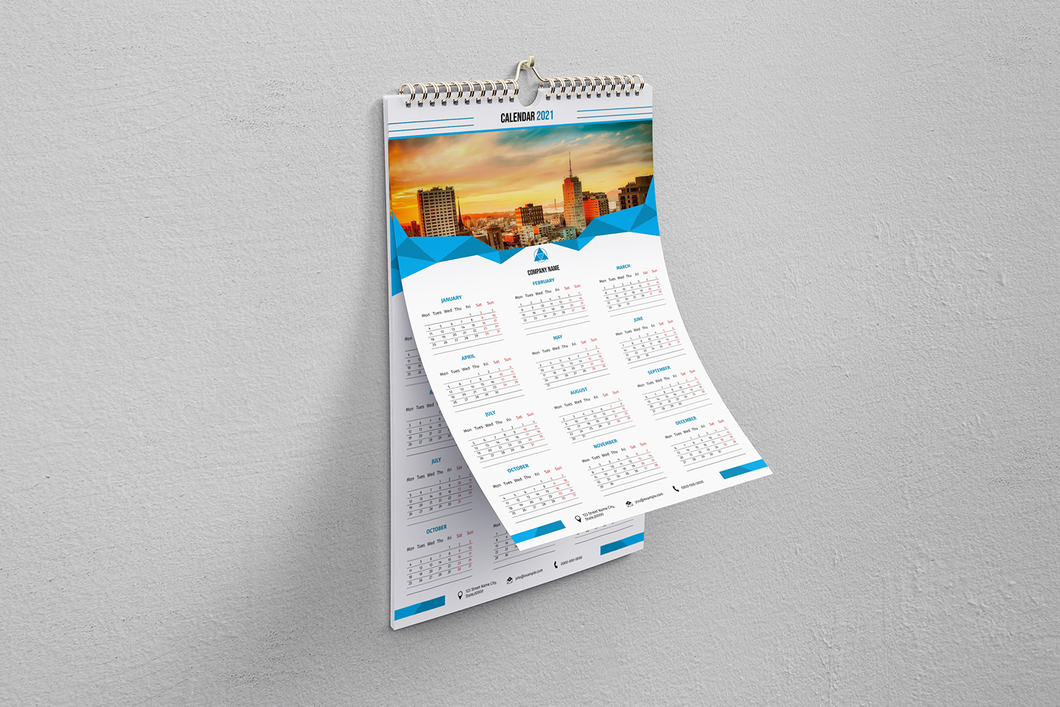 Download Фирменный стиль "Wall Calendar 2021 - Corporate Identity Template" / Wall Calendar 2021 - Corporate Identity Template - Фирменный стиль на тему графика calendar,template,indesign,illustrator,corporate,company,wall,printable,ai,indd,business,design,layout,calendar 2021