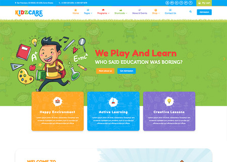 KIDZCARE - Children Day Care Academic Multipurpose Responsive HTML5