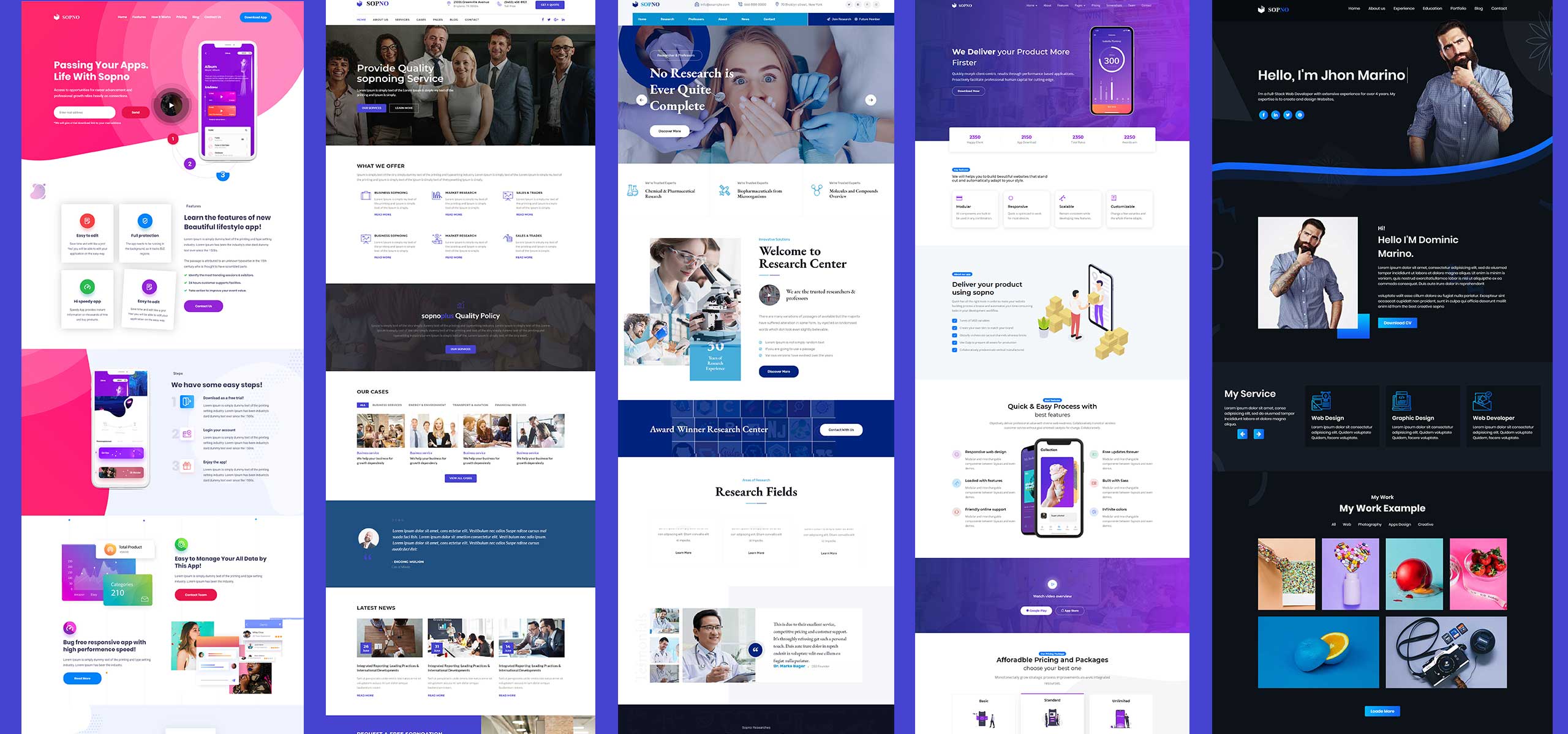 Sopno Multi-Purpose HTML5 Bootstrap Template Website Template