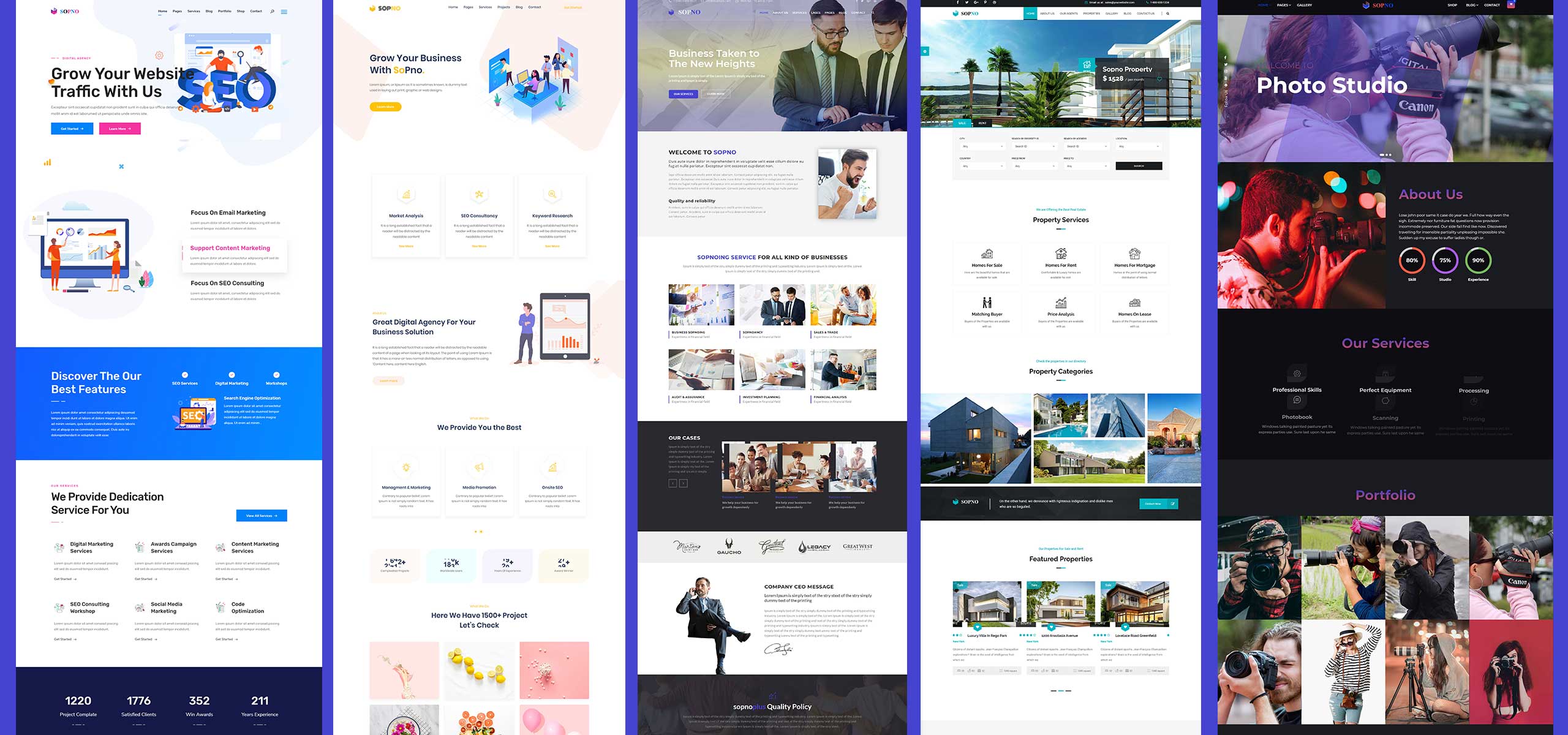 Sopno Multi-Purpose HTML5 Bootstrap Template Website Template