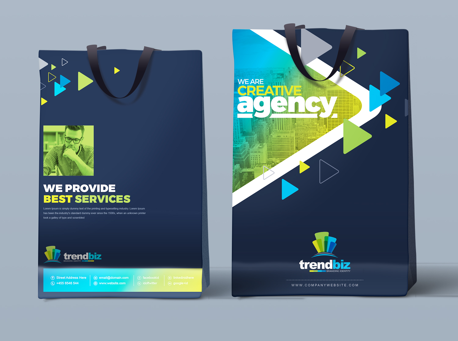 Shopping Bag Design4 Size Included Editable Corporate Identity