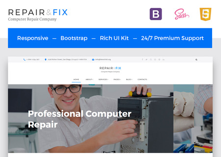 Computer Repair Company Multipage HTML5