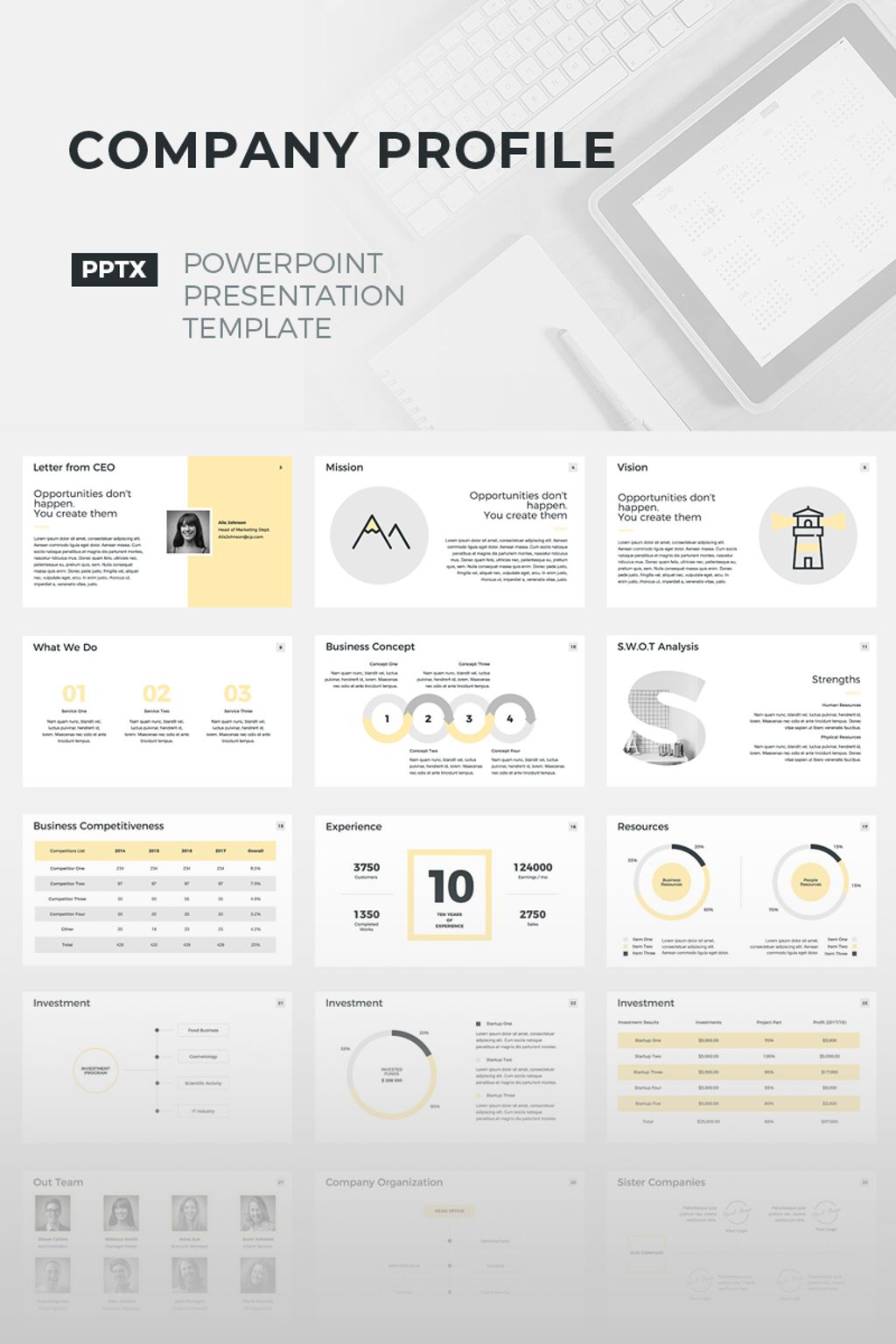 Business Profile Template Ppt