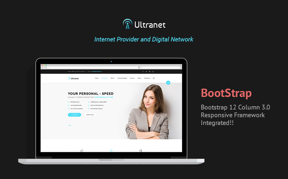 Ultranet Internet Provider and Digital Network Muse Template