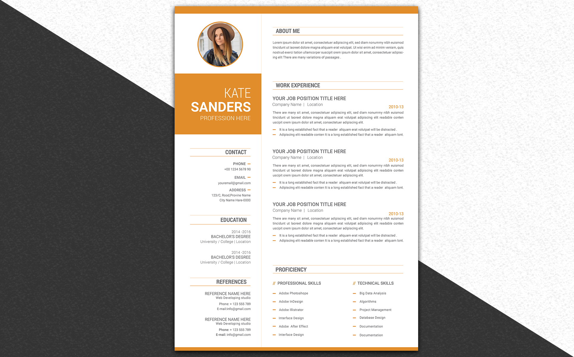 Professional Cv Resume Template #98596