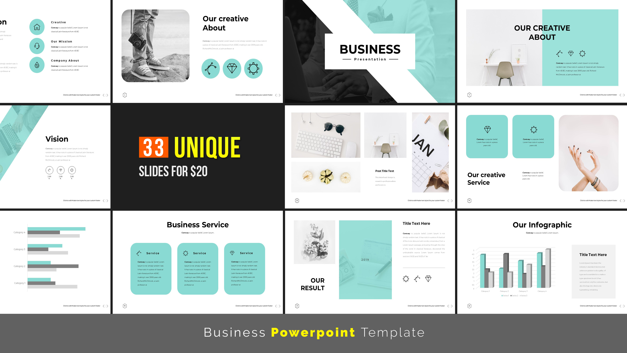 Stylish minimal powerpoint template buy for 22