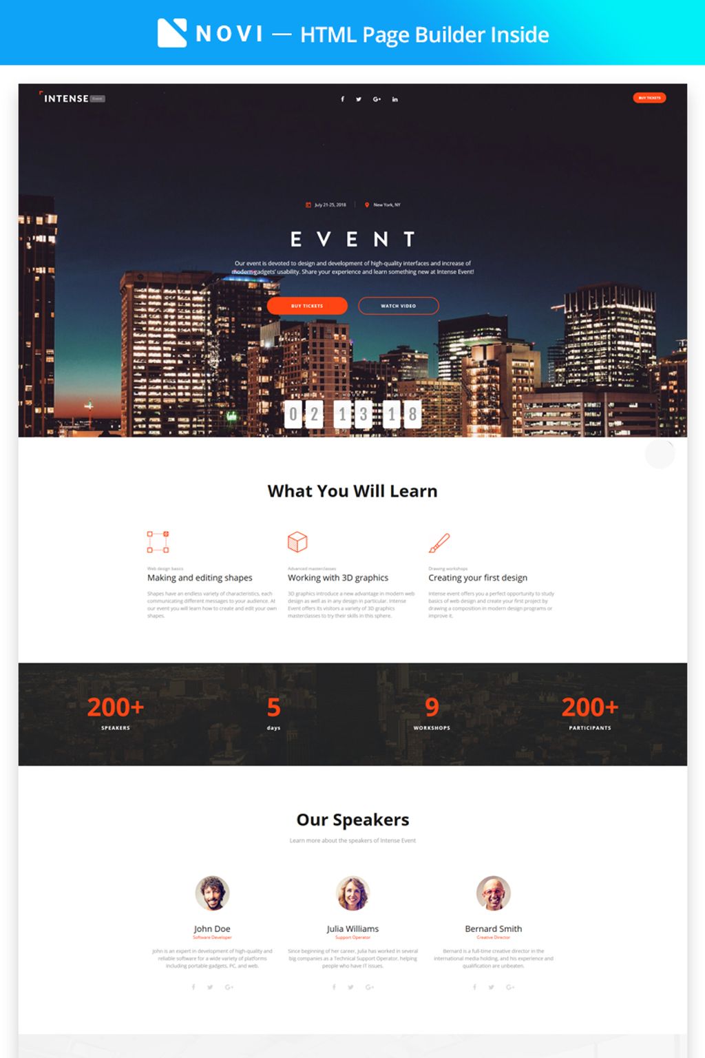 landing page event planner html5 template event page template
