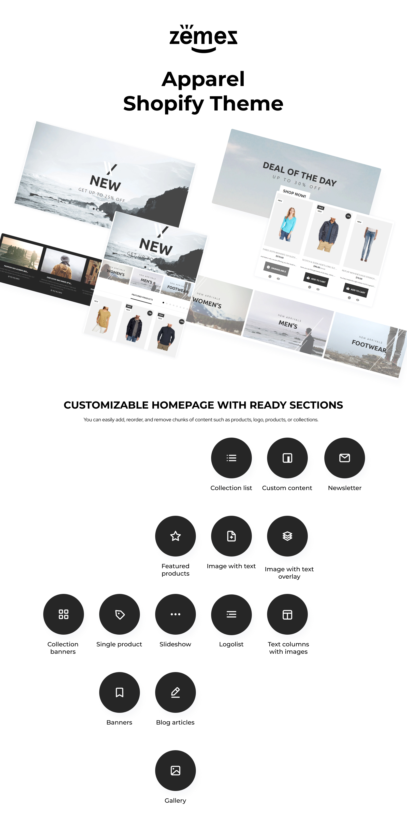 одежда отзывчивый чистый дизайн shopify тема