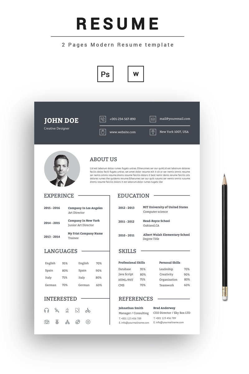 John Doe Creative Resume Template #73545