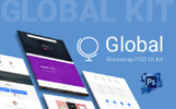 Graphics Bootstrap Motyw Elementy UI Mały zrzut ekranu Global - uniwersalny Bootstrap PSD zestaw elementów UI