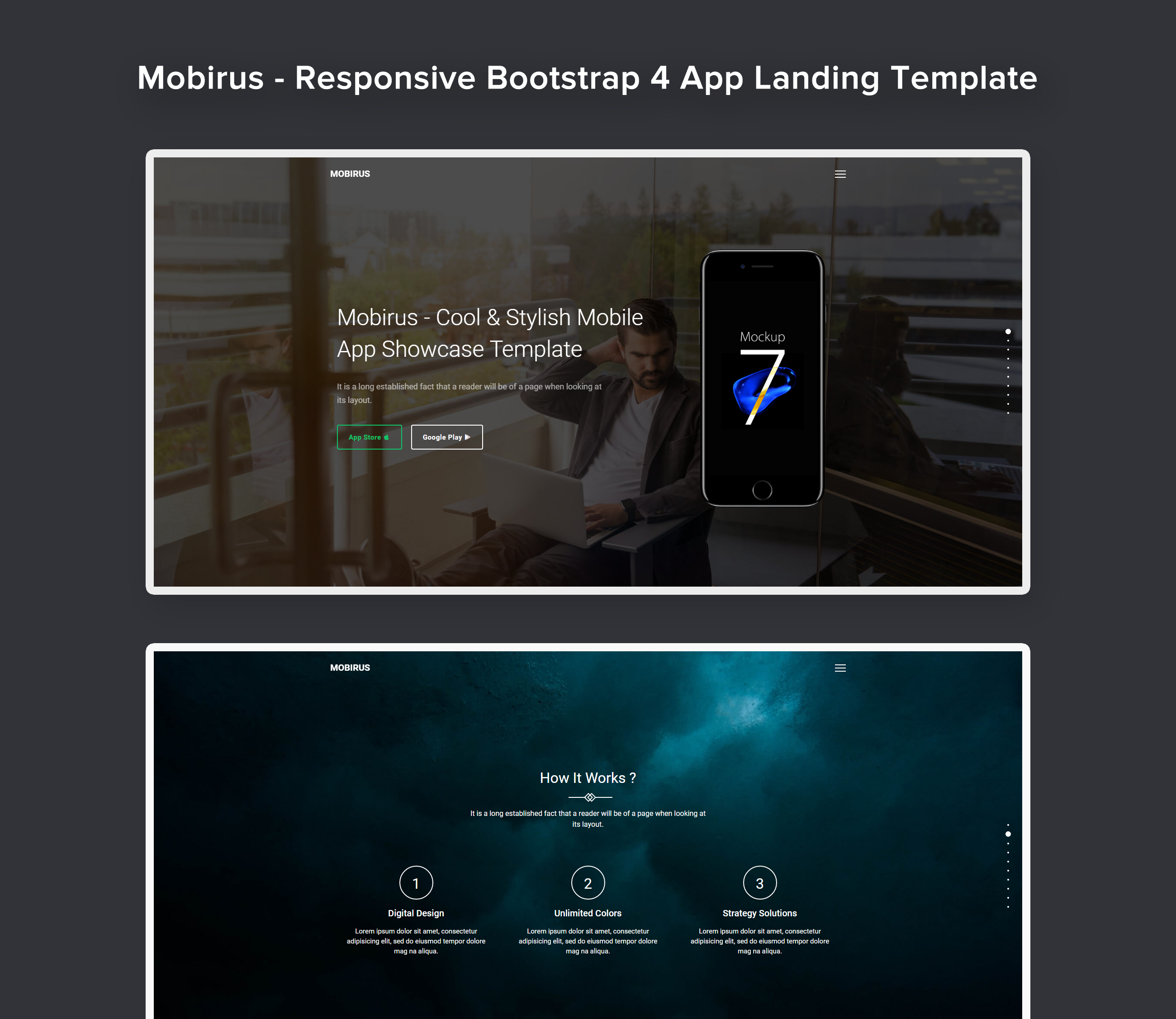 отзывчивый bootstrap 4 шаблон целевой страницы приложения