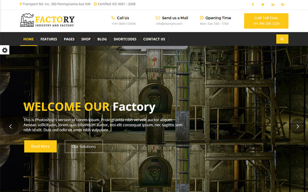  Factory : Factory & Industrial HTML Website Template