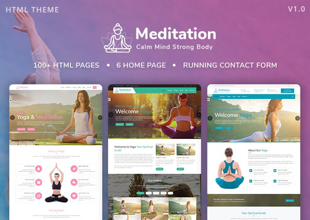 Meditation - Yoga, Fitness & Meditation Mobile Responsive Bootstrap HTML