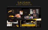 PowerPoint Template - Saudah Elegant Presentation Tema PowerPoint Captura de Pantalla Pequeña Plantilla PowerPoint para Sitio de Diseño de exteriores