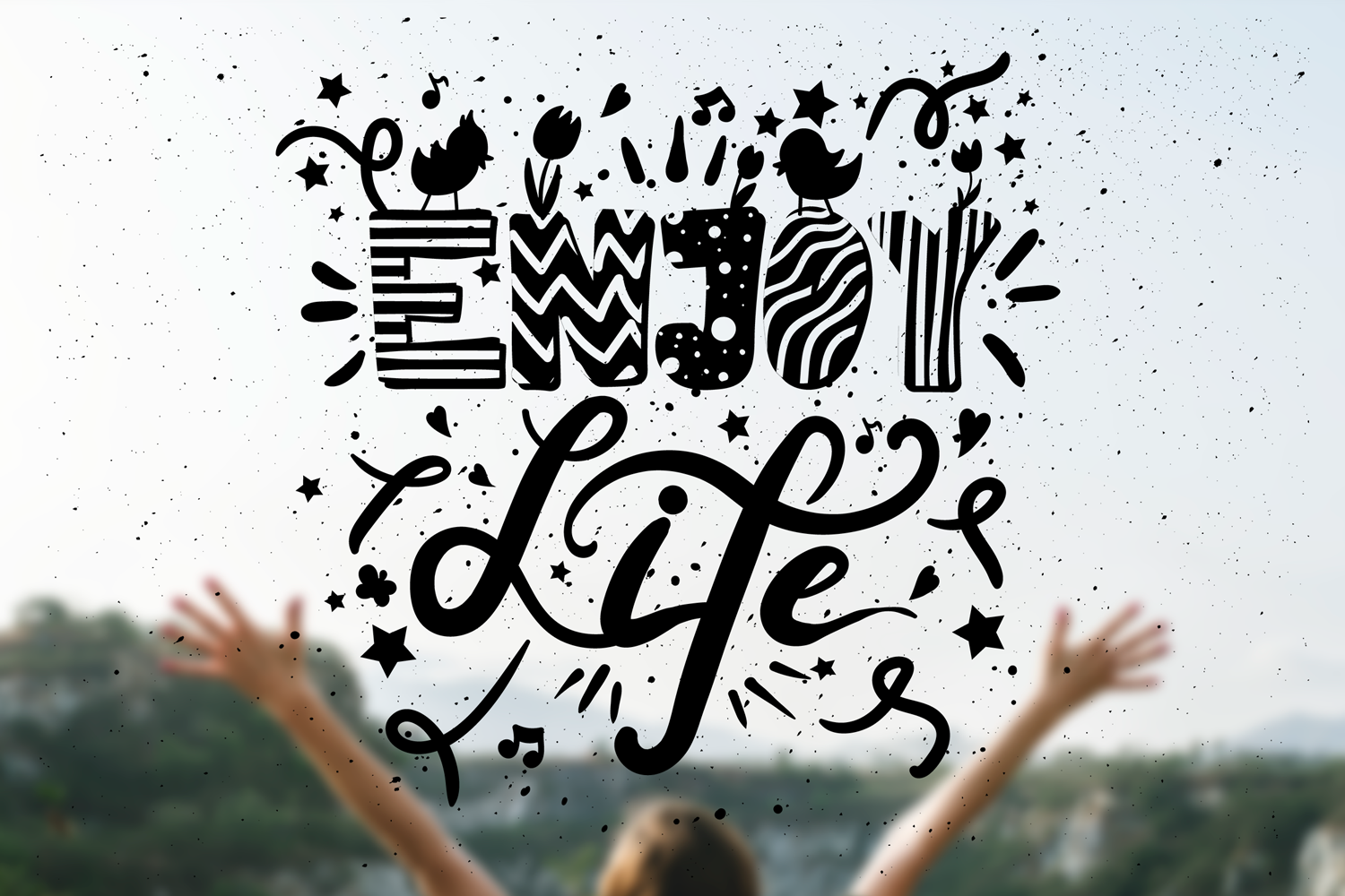 Download Фирменный стиль "Enjoy Life Overlay - Corporate Identity Template" / Enjoy Life Overlay - Corporate Identity Template - Фирменный стиль на тему графика calligraphy,lettering,script,card,typography,vintage,illustration,poster,t-shirt,design,retro,quote,vector,advertising,text,happy,travel,style,flat,creative,flower,vacation,print,cartoon,lett