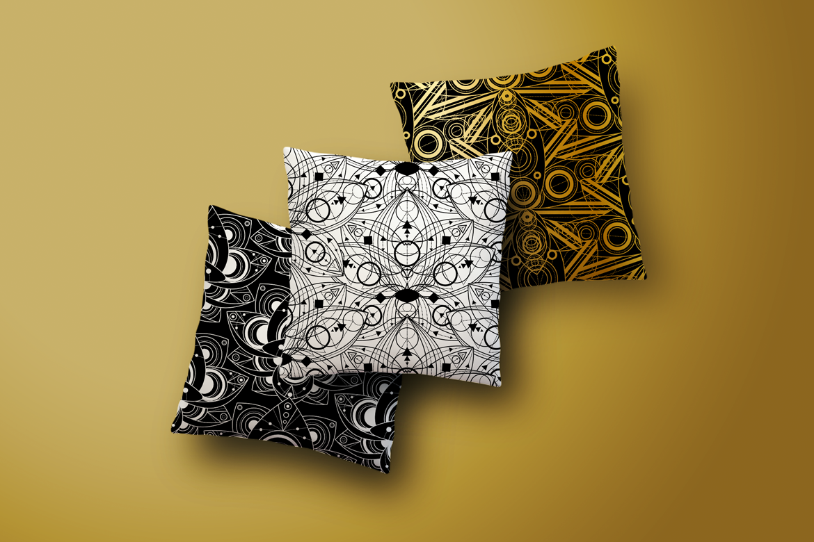 Download Pattern "Mystical Lotuses Seamless Set Pattern" / Mystical Lotuses Seamless Set Pattern - Pattern на тему графика vintage,illustration,design,template,retro,fashion,decorative,ornamental,ink,vector,thin,floral,boho,texture,fabric,round,art,tattoo,sun,hand,abstract,shapes,ornament,magic,religious,decorati