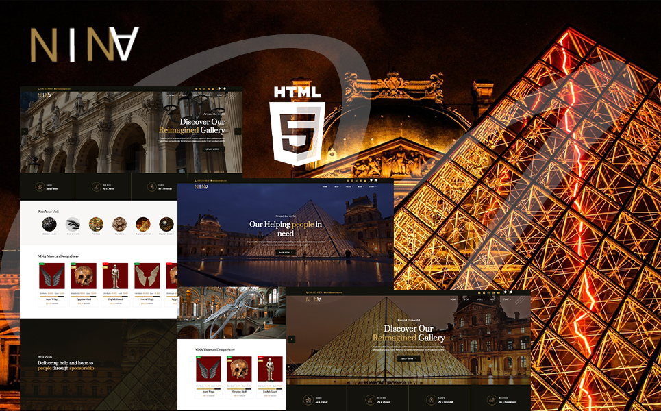 шаблон сайта художественной галереи, музея и выставки html5