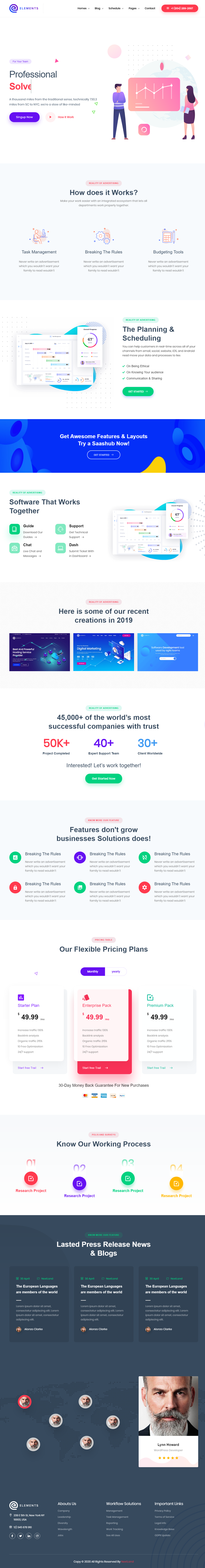 Multipurpose Sass Startup Agency Html Website Template