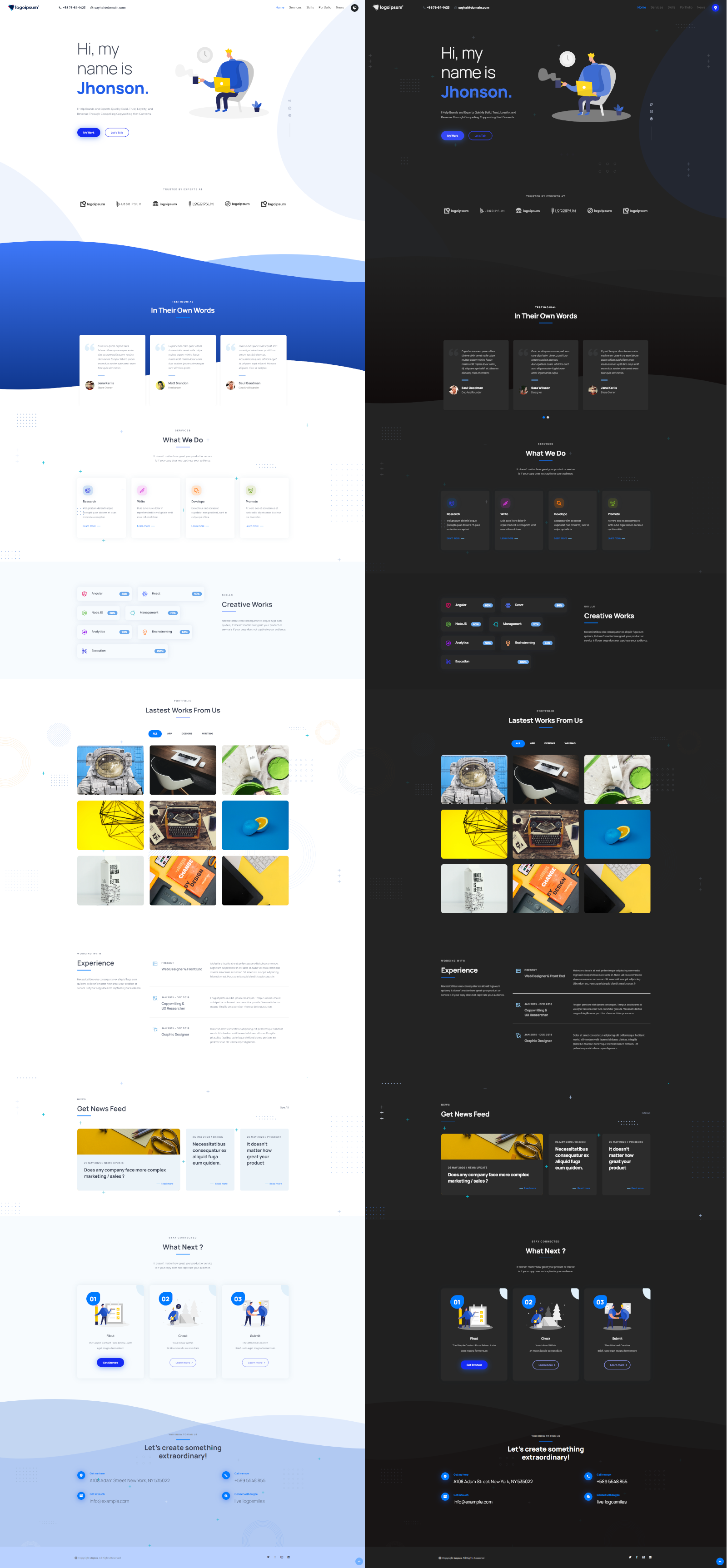 Responsive Resume & Personal Portfolio Landing Page Template