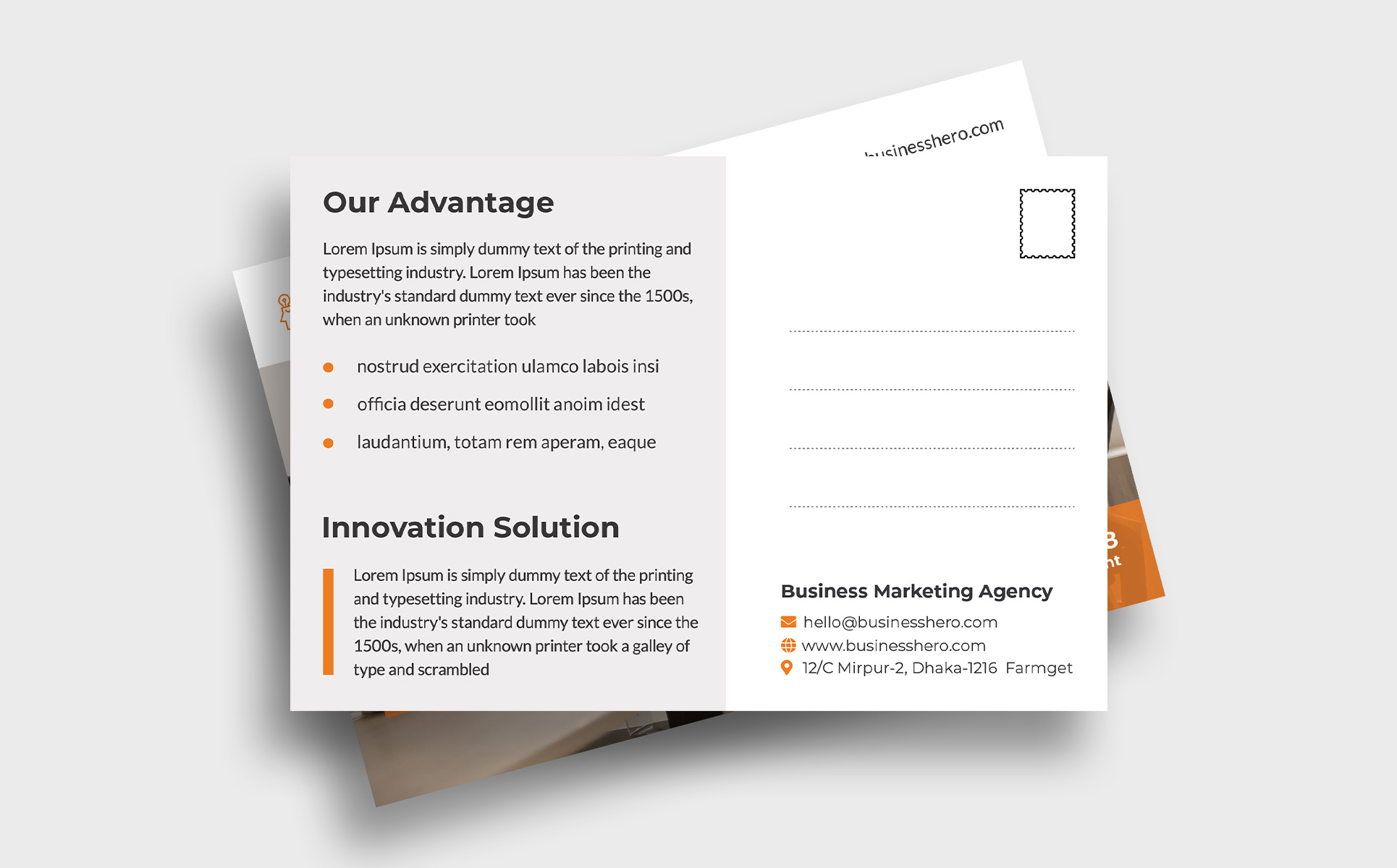 Download Фирменный стиль "Business Postcard - Corporate Identity Template" / Business Postcard - Corporate Identity Template - Фирменный стиль на тему графика advertisement,agency,business,business postcard,card,commercial,company,consultant,corporate postcard,financial,marketing,multipurpose,postcard,postcard template,professional,promotion,servic