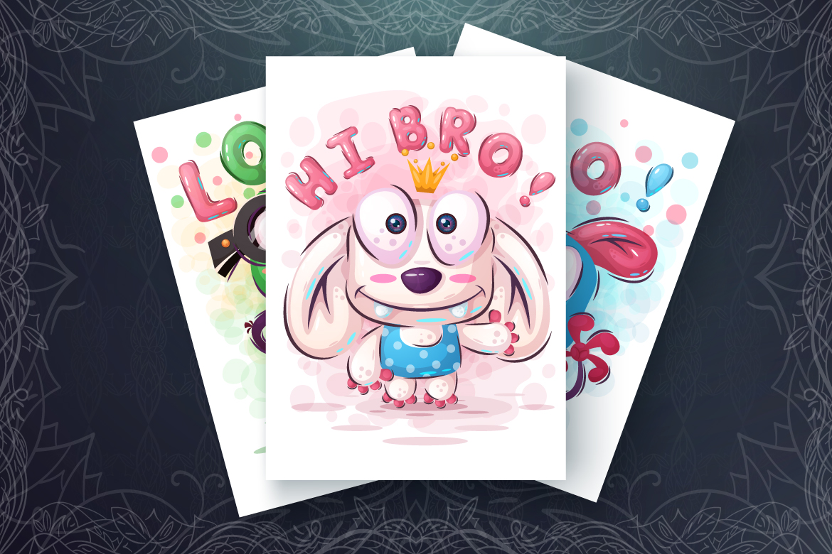 Download Vector "Set Cute Monster - Vector Image" / Set Cute Monster - Vector Image - Vector на тему графика monster,halloween,horror,fear,seamless,pattern,cartoon,character,characters,animal,animals,pet,cute,funny,pretty,beauty,happy,baby,kid,childish