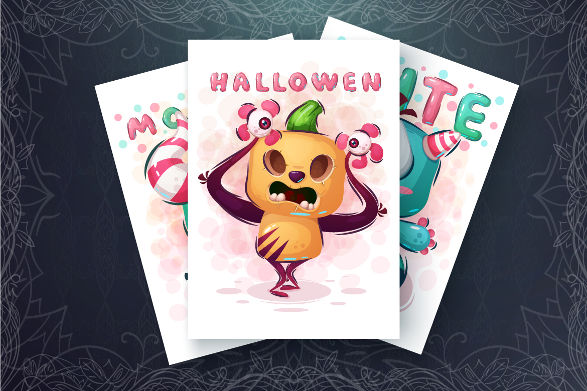 Download Vector "Set Cute Monster - Vector Image" / Set Cute Monster - Vector Image - Vector на тему графика monster,halloween,horror,fear,seamless,pattern,cartoon,character,characters,animal,animals,pet,cute,funny,pretty,beauty,happy,baby,kid,childish