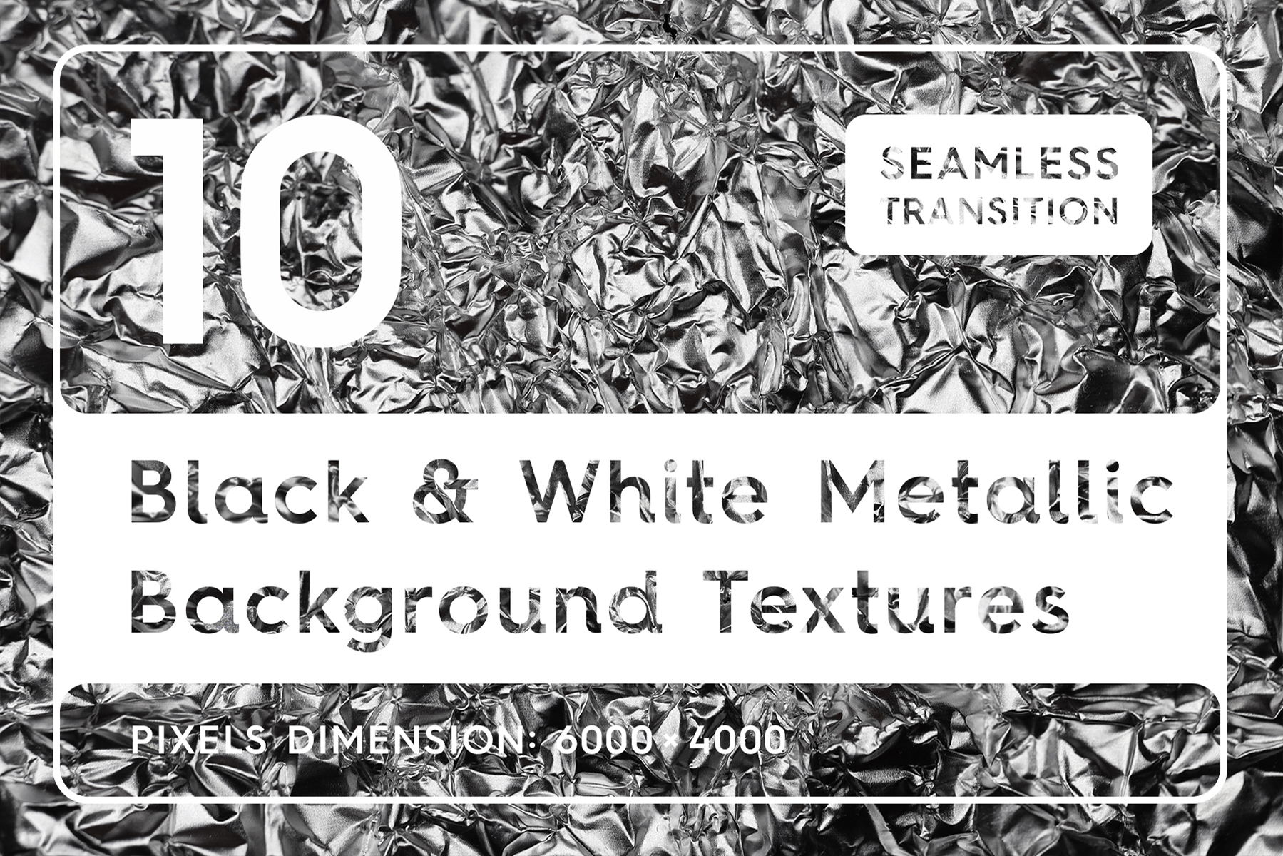 Download Background "10 Black &amp; White Metallic Textures Background" / 10 Black &amp; White Metallic Textures Background - Background на тему графика metallic foil texture,metallic foil pattern,metallic foil background,metallic foil backdrop,metallic foil surface,grunge,crumpled,foil,monochrome,texture,material,abstract,background,pattern,