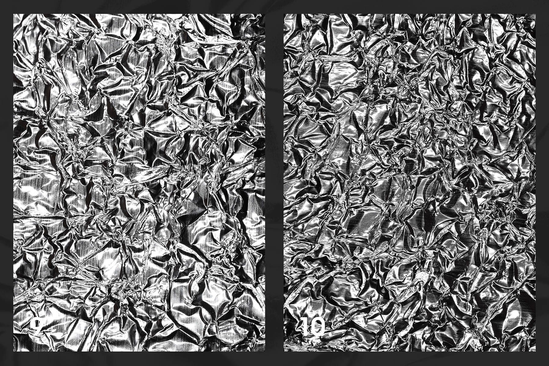 Download Background "10 Black &amp; White Metallic Textures Background" / 10 Black &amp; White Metallic Textures Background - Background на тему графика metallic foil texture,metallic foil pattern,metallic foil background,metallic foil backdrop,metallic foil surface,grunge,crumpled,foil,monochrome,texture,material,abstract,background,pattern,