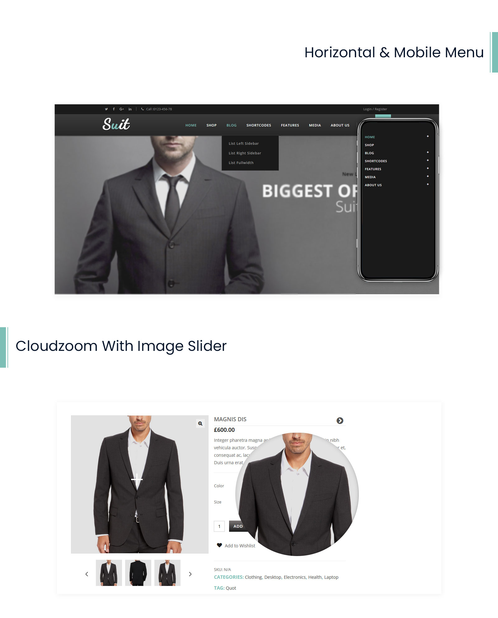 мужская мода woocommerce тема