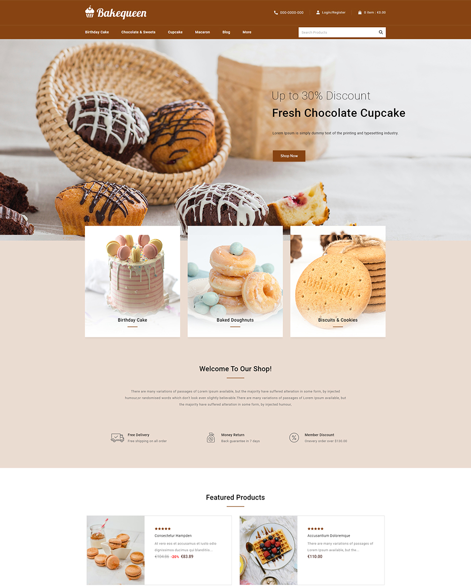 Bakequeen - Bakery Store PrestaShop Responsive Theme